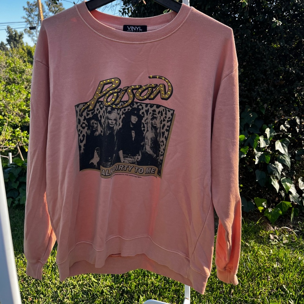 Vinyl Icons Soft Pink Crewneck Poison Rock Band size large